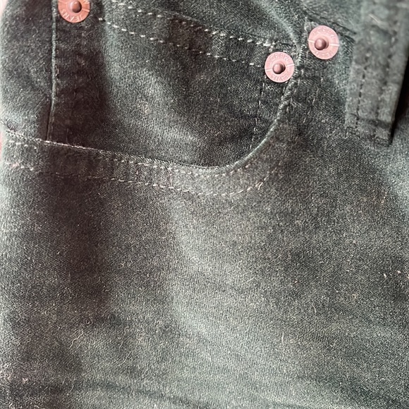 Dark green velvet JCrew pants, slim jeans-style fitting, 26 petite. - Picture 3 of 3